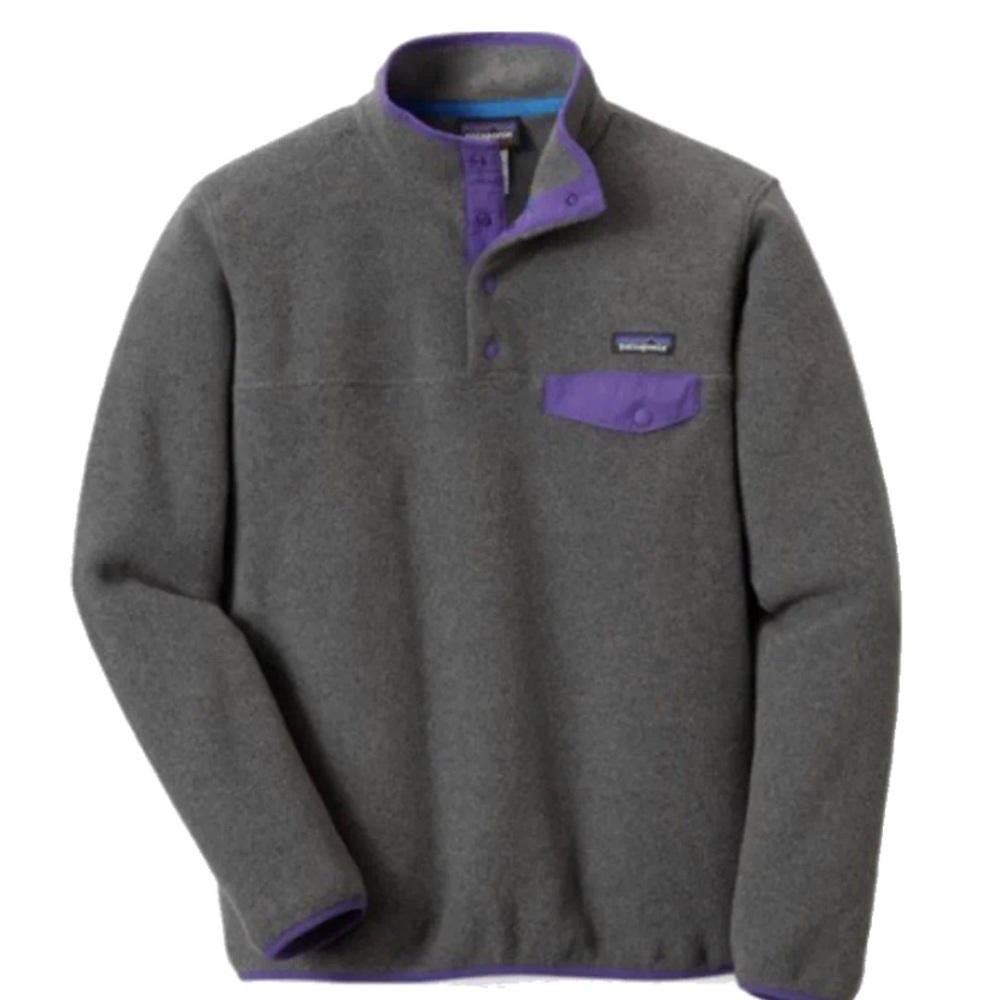 Cute Patagonia Synchilla Fleece Gray and Purple
